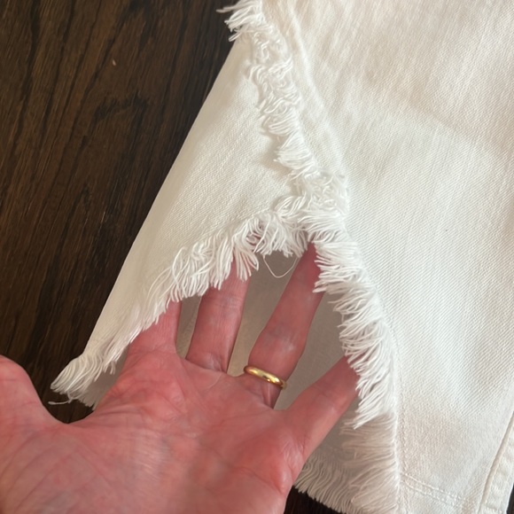 Citizens of Humanity white jeans Drew Fray high rise crop flare sz 27 - Picture 8 of 11